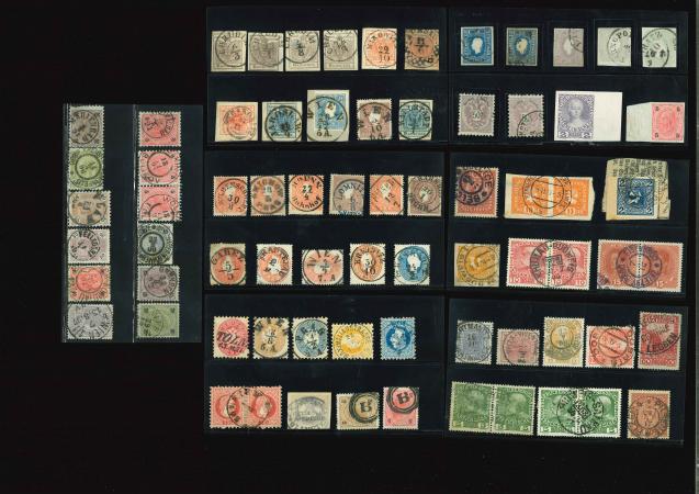 Stamp of Austria » Collections and Lots 1850-1908, Österreich Austria Dublettenlot Abstempelungen und einige bessere Werte