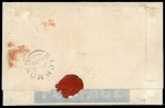 1841 (Jan 5) 2d Mulready lettersheet sent from Richmond uprated with 2d pair.