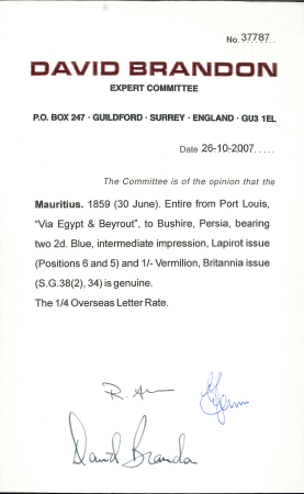 precursor postal history for the postal overland route through Iraq and Syria