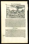 1550 MÜNSTER, Sebastian (1488–1552). Descriptio Cypri. Original uncoloured woodcut map of Cyprus from the Latin edition of Cosmographia Universalis