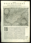 1617 MAGINI, Giovanni Antonio (1555–1617). Cypri Insula. Original copper-engraved map of Cyprus from Geographiae Universae