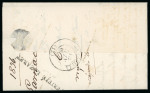 1836 Disinfected Entire – French Consulate in Cyprus to Marseille  Exceptionally rare folded disinfected entire from the “Consulat de France en Chypre,” datelined “Larnaca le 29 avril 1836” and addressed to Marseille. Th