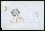 1873 Stampless Lettersheet – Larnaca to Livorno  Large part of a stampless folded lettersheet sent from Larnaca via Smyrna to Livorno, bearing LARNACA DI CIPRO / 17.6 cds. Taxed on arrival with Italian Postage Due 40c an