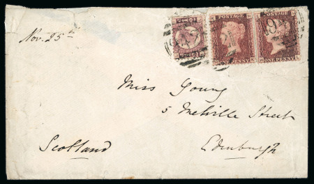 1878 (13 Nov.) Envelope franked with Great Britain ½d rose, plate 13, and 1d red, plate 179 (separated horizontal pair), all cancelled by numeral "942" and LARNACA/NO.13.78 cds, addressed to Edinburgh, Scotland. Paying t
