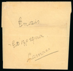 1892 Newspaper wrapper to Larnaca, bearing the 10pa red impressed stamp, cancelled by the LARNACA squared-circle datestamp, with the rare straight-line "REFUSED" instructional marking and RETURNED LETTER OFFICE B / MR 16