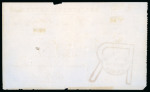1883 (12 Feb.) Registered letter receipt for a registered letter from Larnaca to France, bearing a superb strike of the large red "R" registration handstamp. A rare and attractive postal document illustrating the early r