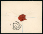 1895–96 Registered Mail: Attractive group of three covers, including two 2pi blue registered envelopes uprated with ½pi adhesives to pay the 2½pi and 4pi rates. All are tied by NICOSIA/CYPRUS and LIMASSOL/CYPRUS squared-