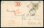 1889–97 Registered Mail: Attractive group of three Size G 2pi registered envelopes, all uprated with adhesives to pay overseas rates, including one uprated to 2pi and addressed to Egypt, and two uprated to 4pi addressed 