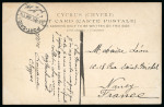 1905–10 Picture Postcards: Group of four picture postcards, including three bearing Reta (Crete) cancellations, and one cancelled on arrival at Larnaca by the very scarce barred numeral "981". A scarce and attractive gro