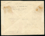 1918 World War I commercial cover from Limassol to Manchester, struck on arrival with black cachet “DAMAGED BY IMMERSION IN WATER”, following the sinking of the S.S. Kosseir by a German U-boat. An important maritime disa