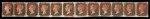 1840 1d black pl.3 complete horizontal row of twelve