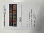 Stamp of Andorra (Spanish Post) 1928, fisrt issue YT n° 2-12 and 13 mint *, Cérès certificate