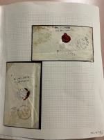 Stamp of Ireland » Postal History (Arranged alphabetically by County) Offaly: 1765-1859 Attractive group of sixty-three covers or part covers mounted on album pages, showing an array of postal markings including mileage mkgs in black ByBOY/59 in red, BANAGHER/77, CLOGHAN/60 (2), EDENDERRY/