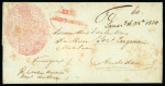 1830 "Zee Brieven/Ongefrankeerd" large negative-impression oval handstamp (WdB 62b).