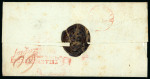 1830 "Zee Brieven/Ongefrankeerd" large negative-impression oval handstamp (WdB 62b).