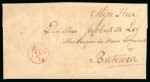 1802, VOC 5 stuiver postmark type II in red on folded