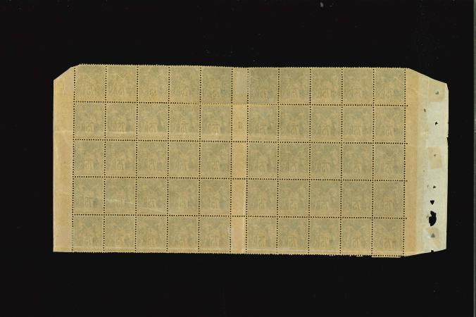 Stamp of France » Type Sage 1876-1900 1890, exceptionnelle feuille de 50 exemplaires du n°99