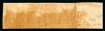 1864, 10 cent red, mint marginal strip of three.