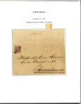 1864, 10 cent red on folded letter sent from sub-post