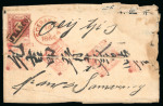 1864, 10 cent red on letter sent from Soerakarta to Samarang.