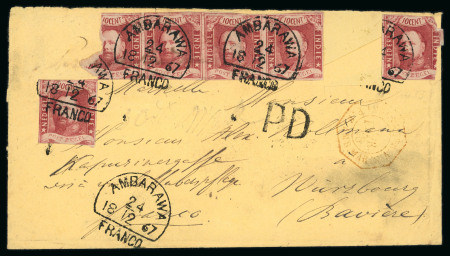 Ambarawa. 1864, 10 cent red on letter sent from Ambarawa to Würzburg in Bavaria.