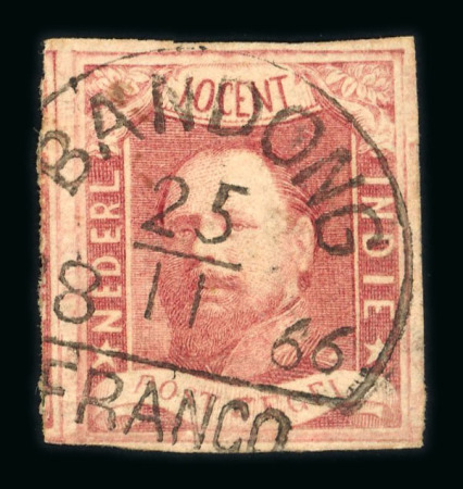 Bandong. 1864, 10 cent red with very wide margins on all sides.