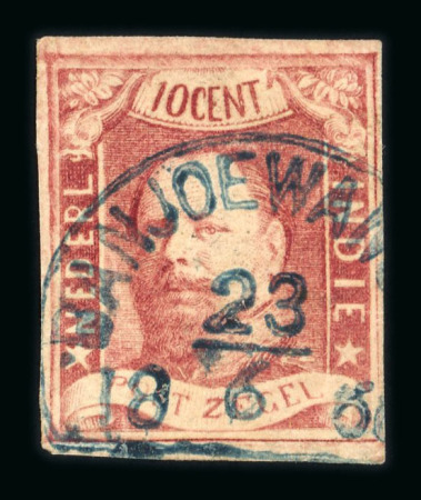 Banjoewangie. 1864, 10 cent red with full to very wide