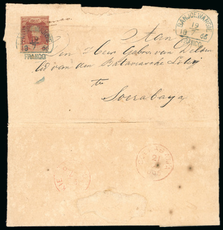 Banjoewangie. 1864, 10 cent red on letter from Banjoewangie