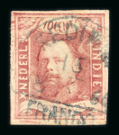 Kedirie. 1864, 10 cent red with good to wide margins. Kediri cancel in blue.