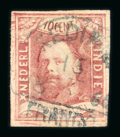 Kedirie. 1864, 10 cent red with good to wide margins. Kediri cancel in blue.
