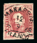 Makassar. 1864, 10 cent red with good to wide margins