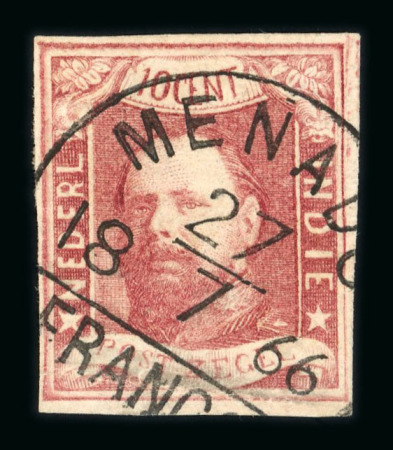 Menado. 1864, 10 cent red with good margins on all