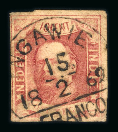 Ngawie. 1864, 10 cent red with full to wide margins