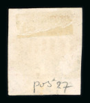 Padang. 1864, 10 cent red pos. 27 with good margins and part of SIBOGA