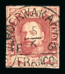 Poerwakarta. 1864, 10 cent in a deep and intense red, with perfect postmark.