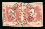 Poerwakarta. 1864, 10 cent red pair pos. 91-92, with