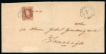 Probolingo. 1864, 10 cent red on folded letter to Surabaya: the only known.