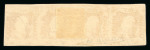 Rembang. 1864, 10 cent red, strip of four with good to wide margins 