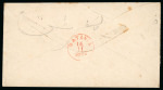 Riouw. 1864, 10 cent red on envelope from Riouw to Batavia, earliest known use.