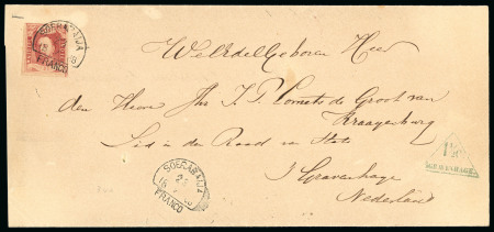 Soerabaija. 1864, 10 cent red on print matter letter to The Hague.