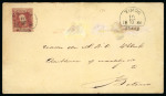 Timor. 1864, 10 cent red on yellow envelope from Timor 10.10 1866.