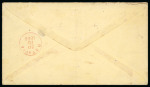 Timor. 1864, 10 cent red on yellow envelope from Timor 10.10 1866.