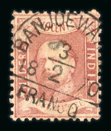 Banjoewangie. 1868, 10 cent red with flawless perforation. Rare postmark.