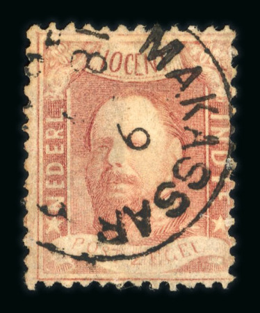 Makassar. 1868, 10 cent red pos. 78, with excellent perforation.