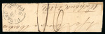 Padang. 1868, 10 cent red strip of five on piece. Very rare.
