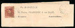 Padang. 1868, 10 cent red on newspaper wrapper sent Padang to Amsterdam