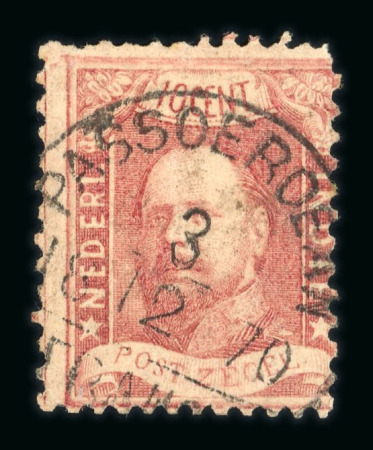 Passoeroean. 1868, 10 cent red with very good perforation.
