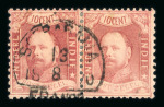 Soerabaija. 1868, 10 cent red pair with excellent perforation