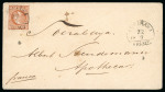 Ambarawa. 1870, 10 cent brown on fresh envelope sent 22.10 1873. Latest recorded use.