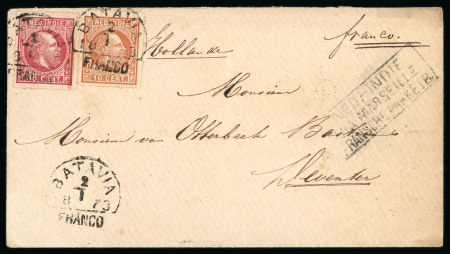 Batavia. 1870, 10 cent brown and 50 cent red on attractive
